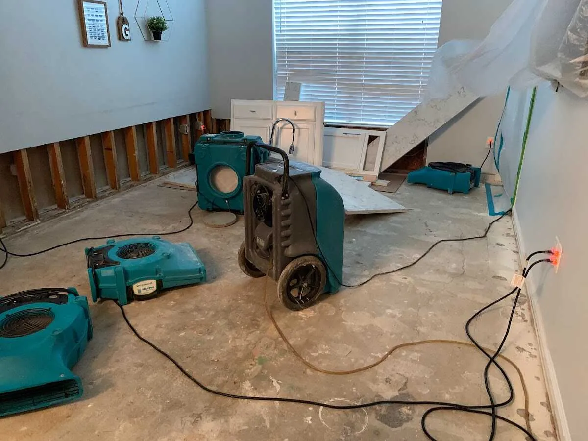 Dehumidifier in flood-cut room for Water Extraction & Removal in Mililani Town
